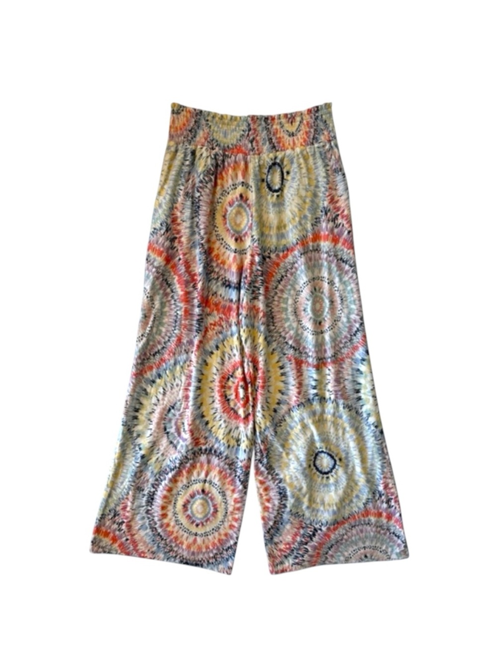 Derek Heart Wide Leg Palazzo Pants Tie Dye Print Size L Soft Stretch Pockets - Picture 2 of 3